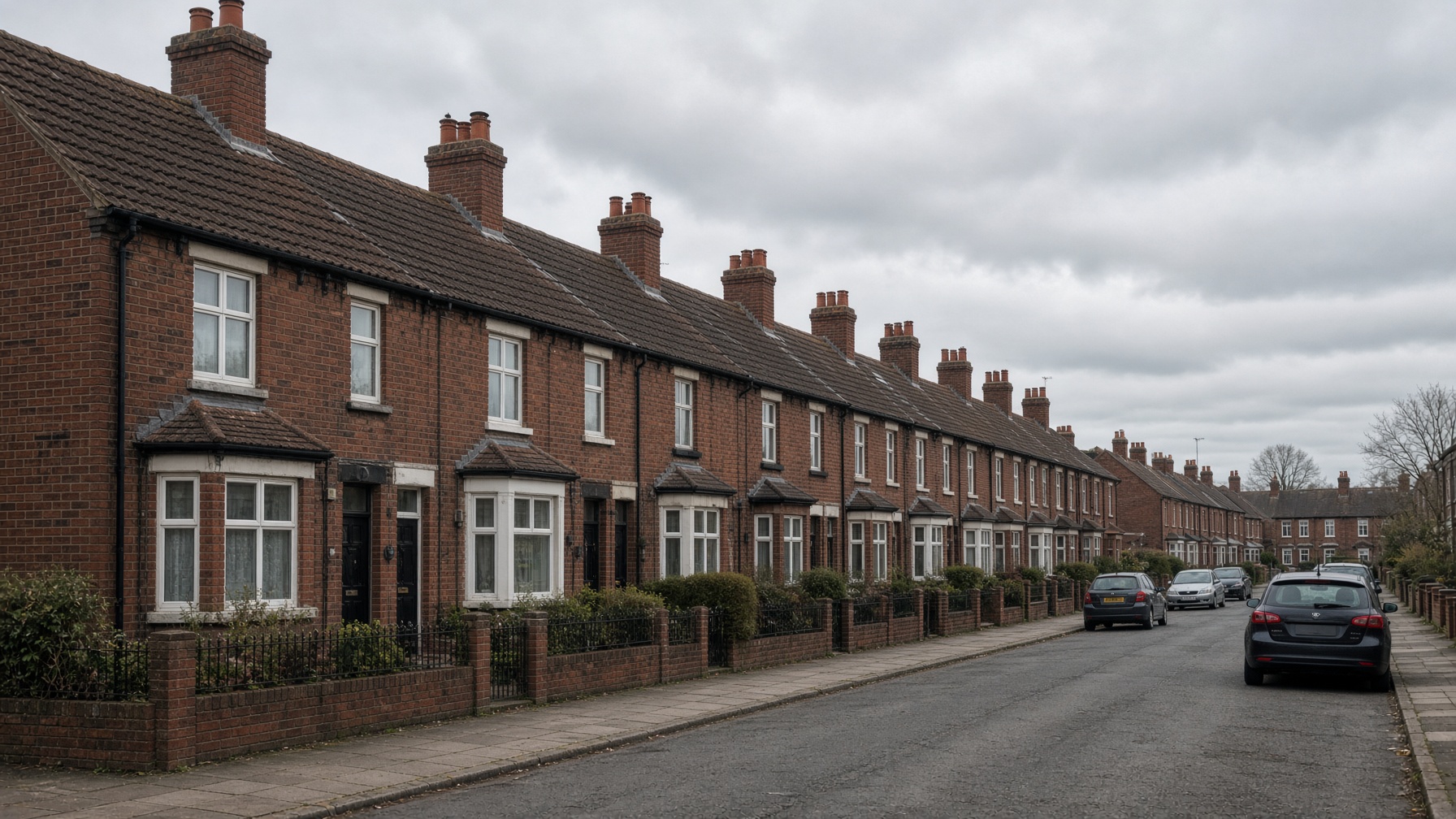Illustrative photograph of British residential roofs — not this company's own projects