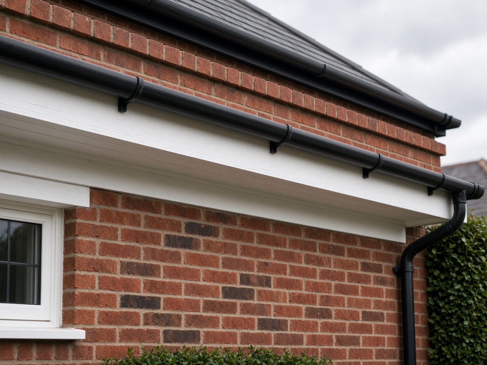 Illustrative photograph of fascia and guttering on a British house — not this company's own work